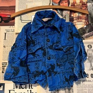 Vintage 1960s sandforized two pocket baby button up